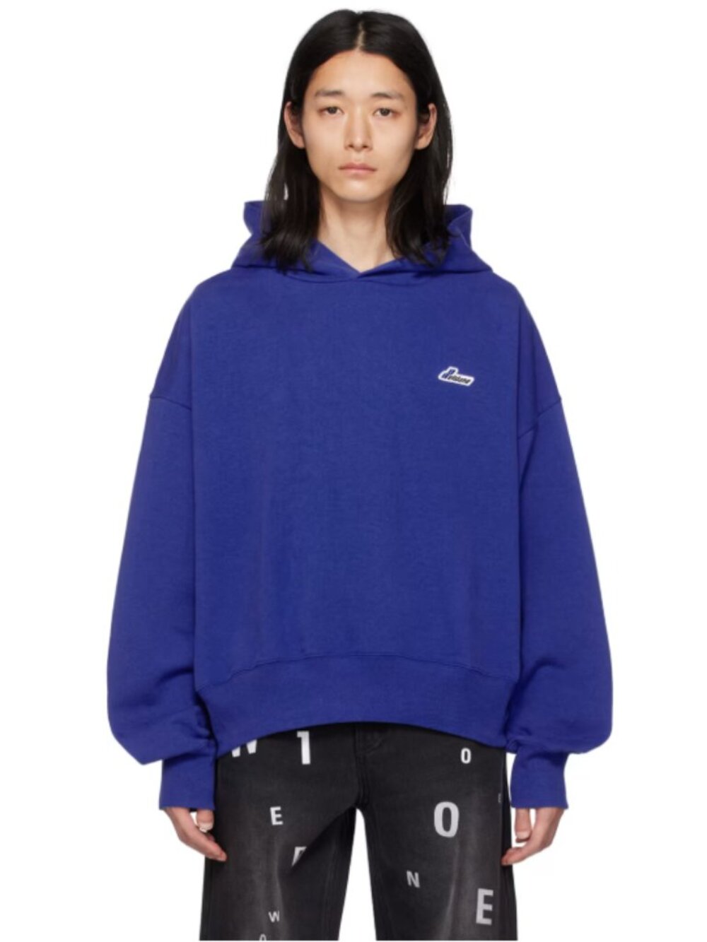 We11done Blue Embroidered Wappen Hoodie